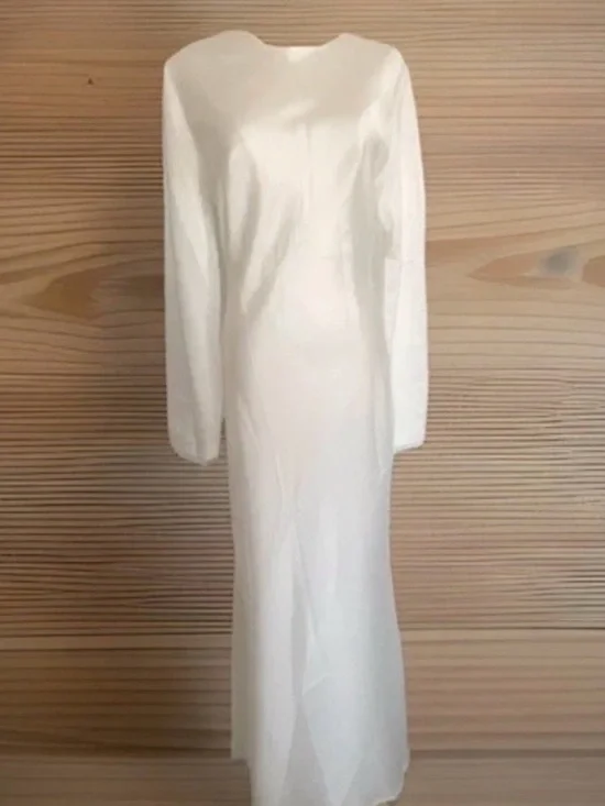 DRESSLOVA WHITE SATIN DRESS - Picture 1 of 5